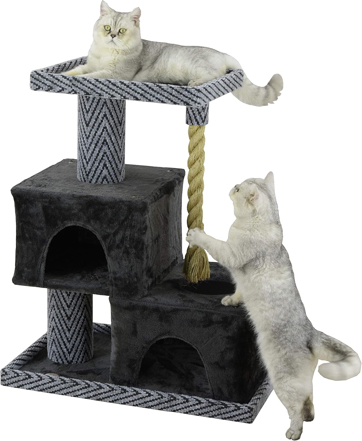 Go Pet Club Sequoia – Postes extragrandes de 37 pulgadas para gatos y gatitos, torre de condominio, muebles con cuerda de selva para gatos de