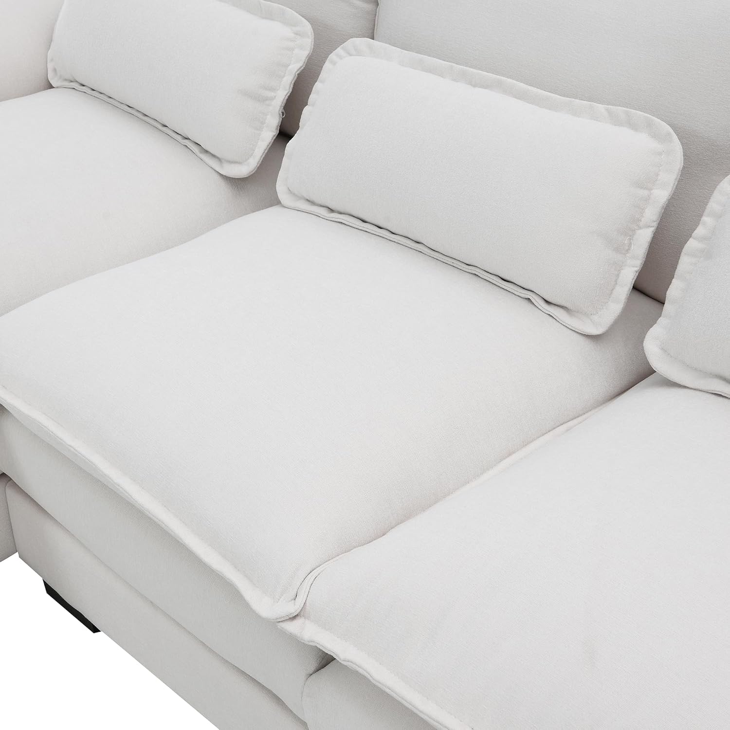 Sofá modular moderno en forma de U de 109.8 pulgadas con almohadas para la cintura, sofá cama tapizado de terciopelo de 6 asientos con diván, sofá