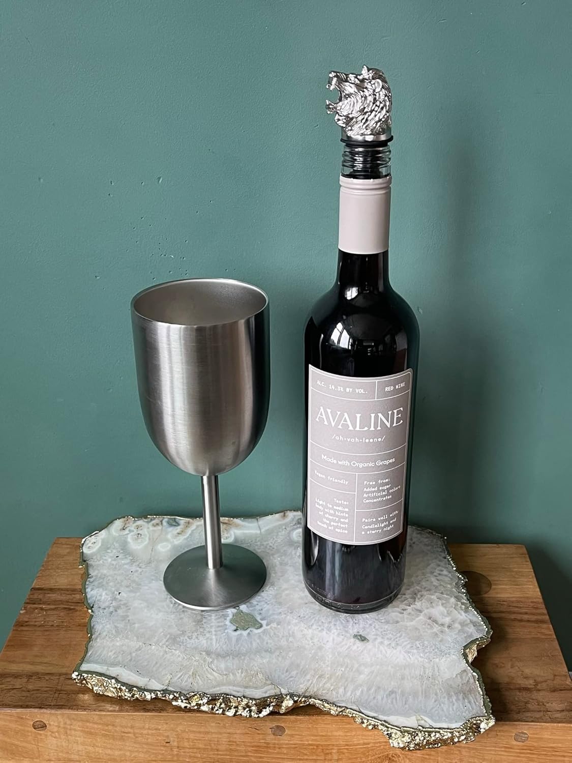 SHEP AERADOR ANIMAL  TOPPER DE BOTELLA DE VINO  BOTELLA DE LICORES  REGALO PARA AMIGOS, FAMILIA  LEÓN  LEO