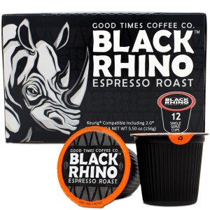 Black Rhino Espresso Roast – Tazas individuales para cafeteras Keurig K-Cup, 12 unidades Black Rhino Espresso Roast – Tazas individuales para cafeteras Keurig K-Cup, 12 unidades