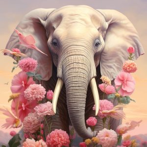 Sheehow – Kit de pintura de diamante 5D para adultos, flor de elefante, arte de diamante de taladro completo, imágenes de gemas de bricolaje, arte Sheehow – Kit de pintura de diamante 5D para adultos, flor de elefante, arte de diamante de taladro completo, imágenes de gemas de bricolaje, arte