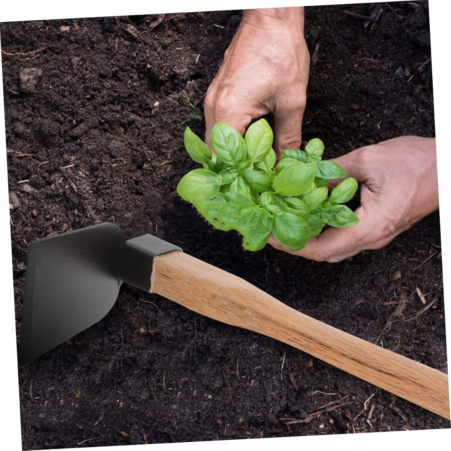Yardwe Manejar Azada Jardín Hierro Conveniente Ligero Cabeza De Mano Excavación De Madera Jardinería Herramienta De Deshierbe Flor De Mano Suelo