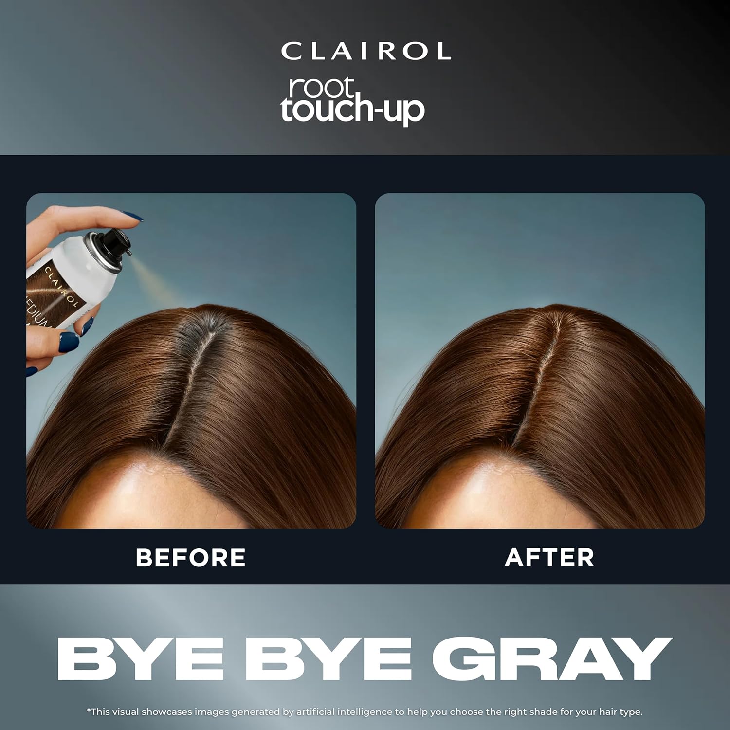 Clairol Nice’n Easy Root Touch-Up – Spray de coloración temporal para el cabello, color castaño medio, paquete de 1 unidad