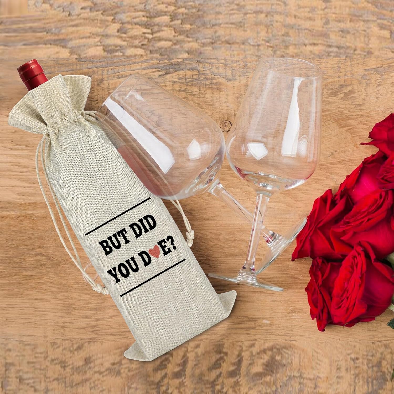 Bolsa de vino tinto regalo para mujeres, hombres y niñas, despedida de soltera, fiesta, boda, fiesta, decoración reutilizable, con cordón, bolsa de