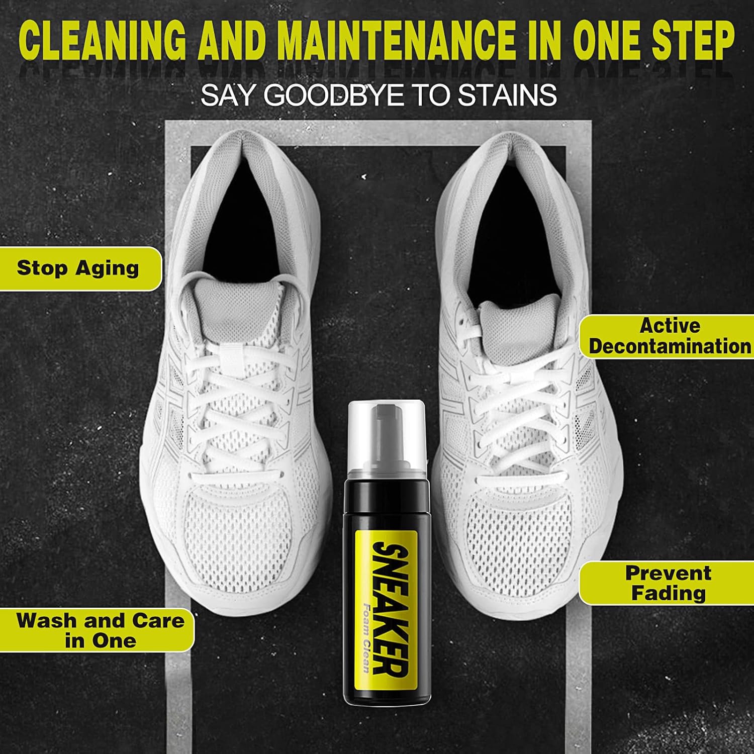 Ganbaro Kit limpiador de zapatos, limpiador de zapatos blanco, kit de limpieza de zapatos para zapatos de malla, zapatos blancos, zapatos de