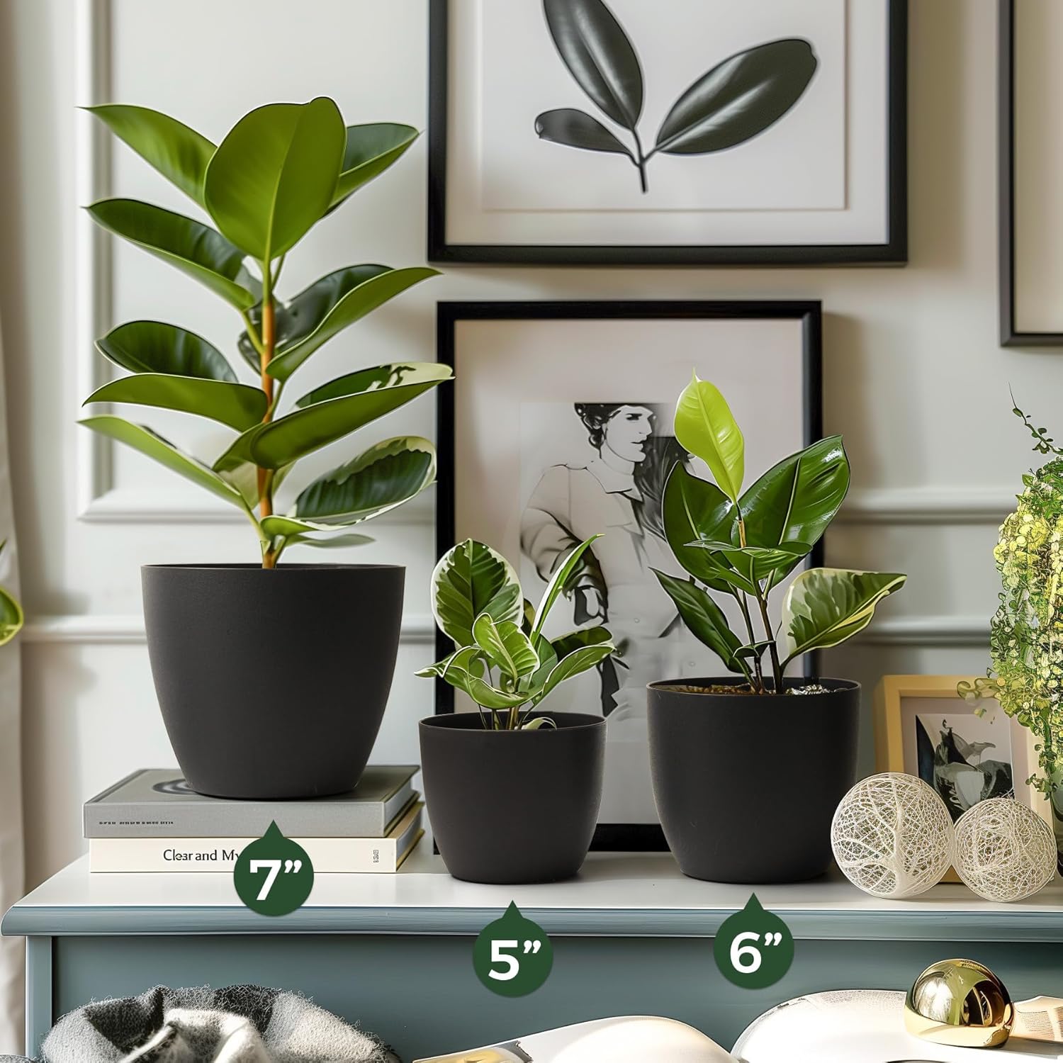 T4U – Macetero de plástico con autorregado, macetero moderno y decorativo para todas las plantas de la casa, flores, hierbas, violetas, suculentas