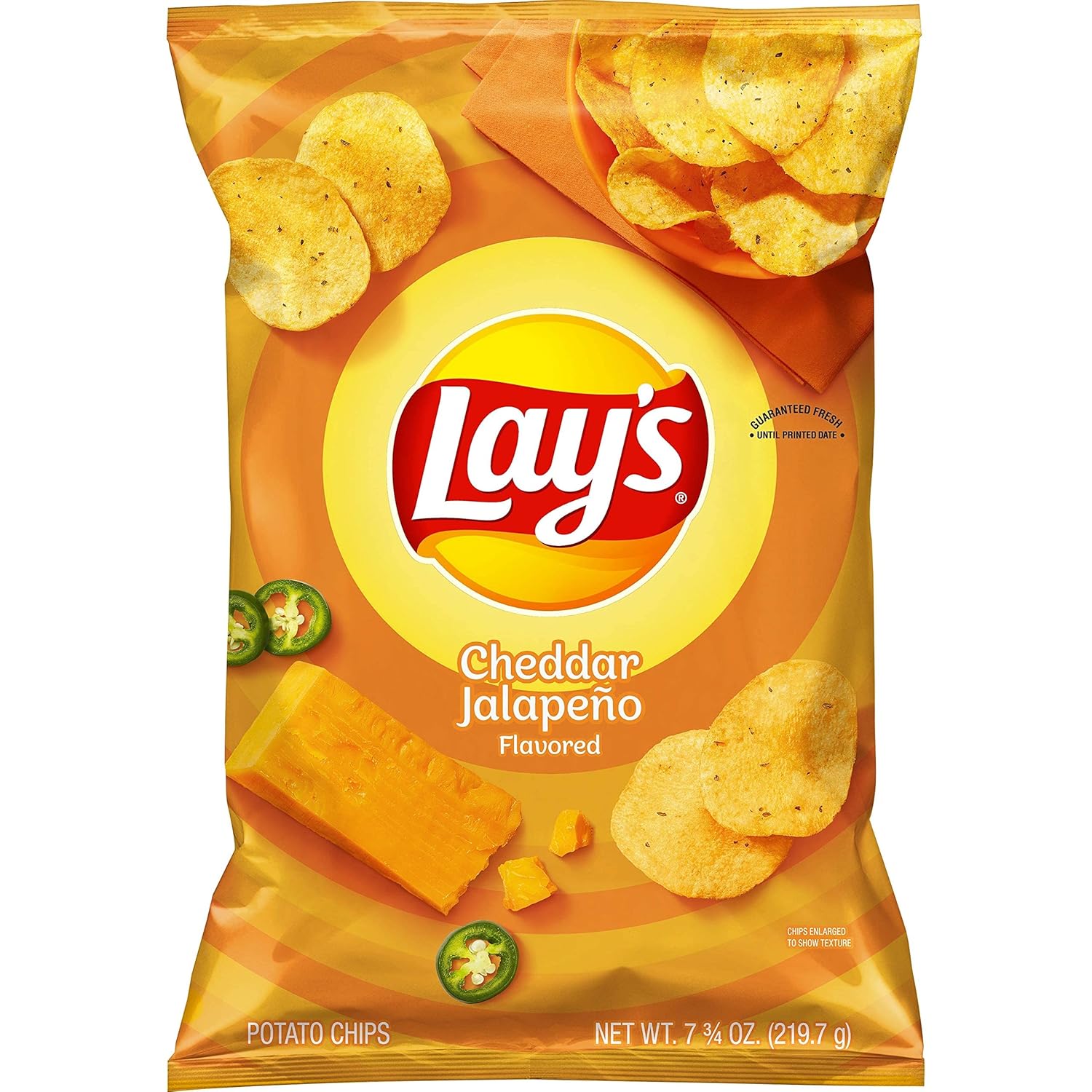 Lay’s Papas fritas con sabor a jalapeño Cheddar, 7.75 onzas