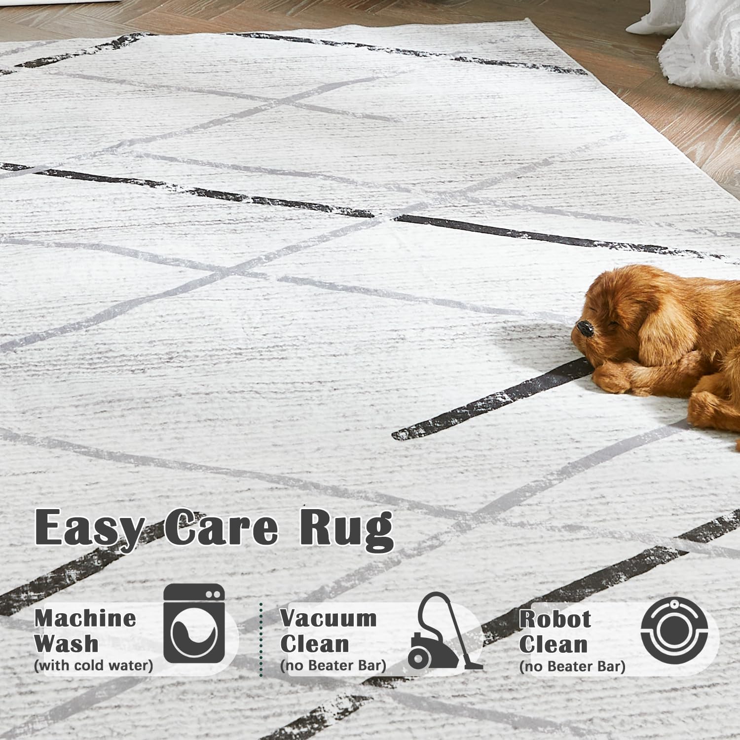 jinchan Alfombra de pasillo lavable de 2 x 5 pies, alfombra marroquí, gris, delgada, moderna, geométrica, suave, antideslizante, para interiores,