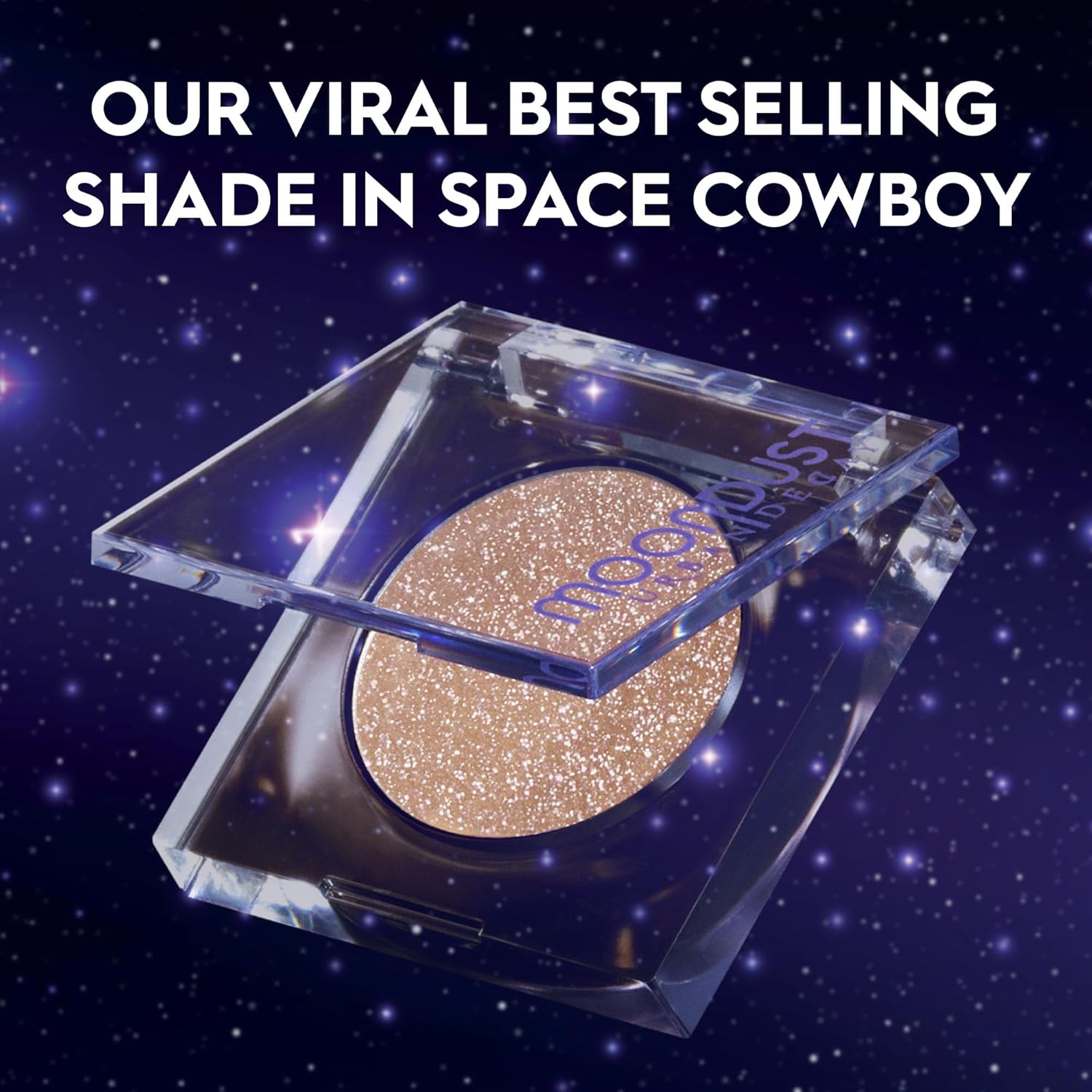 URBAN DECAY Sombra de ojos Moondust compacta 247 – Maquillaje de ojos brillante y resaltado de larga duración – Hasta 16 horas de uso – Fórmula