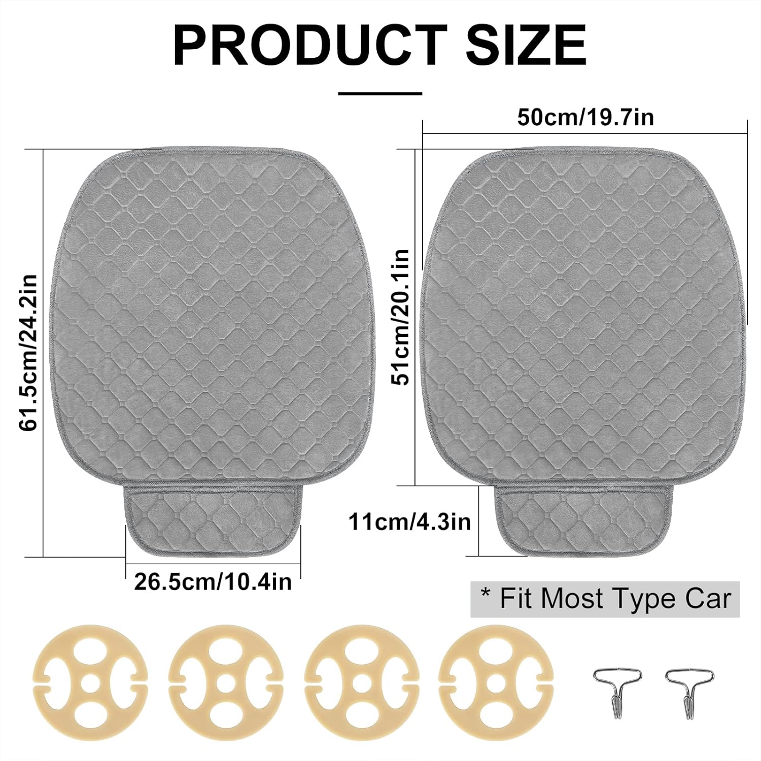 surpassme Cómodas fundas universales para asiento delantero para accesorios de automóvil con bolsillos de almacenamiento, fundas interiores