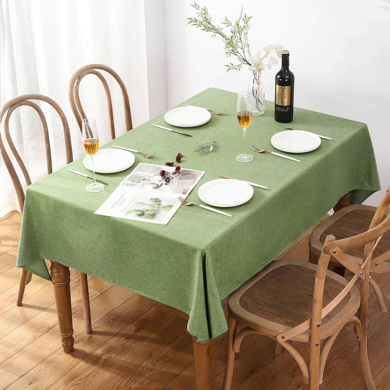 IOFRYION Mantel rectangular de tela texturizada de 52 x 70 pulgadas, mantel impermeable de otoño, mantel de poliéster sin arrugas, mantel de cocina