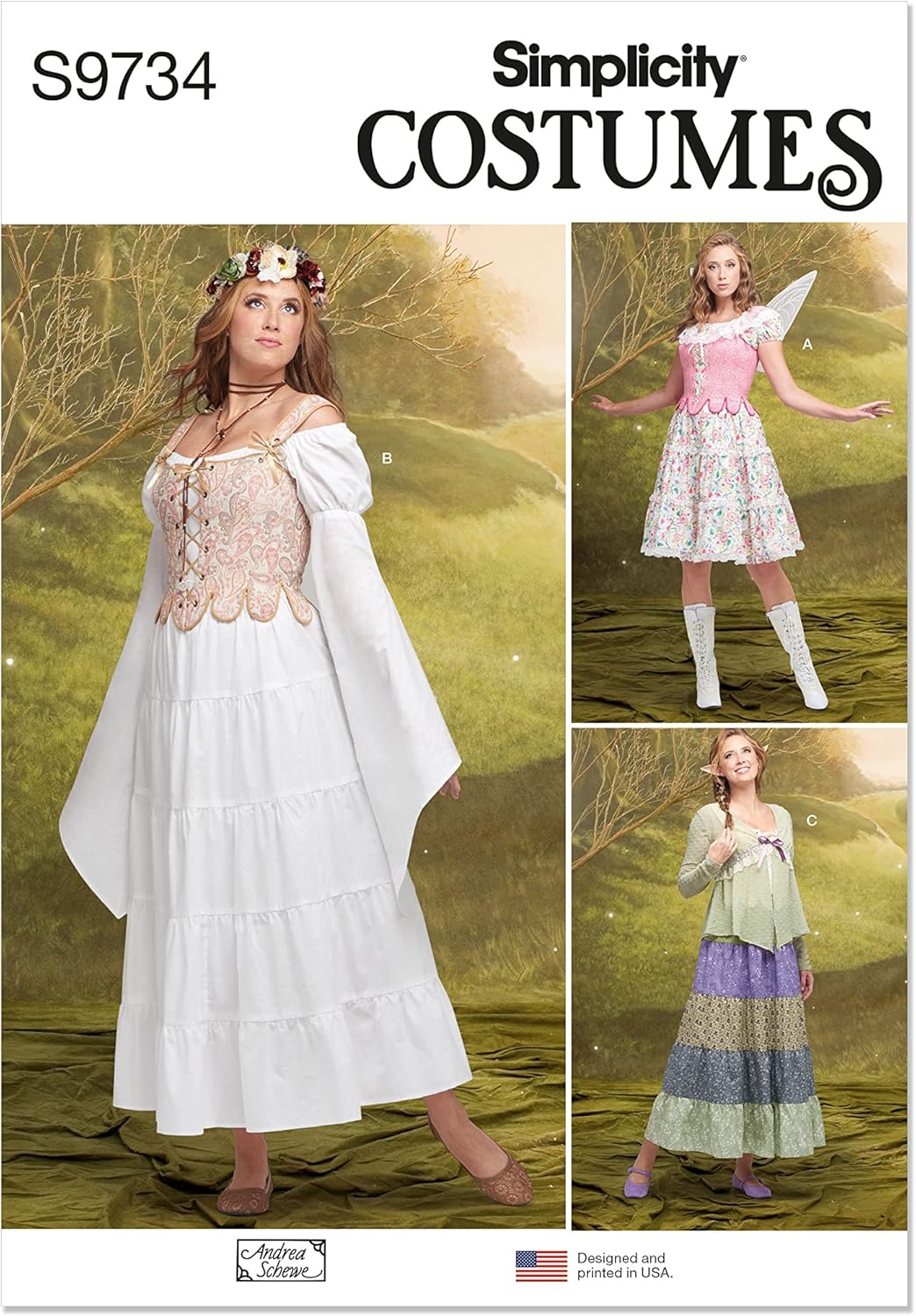 Simplicity Misses’ Costumes by Andrea Schewe Designs – Patrón de costura, multicolor, 2 piezas