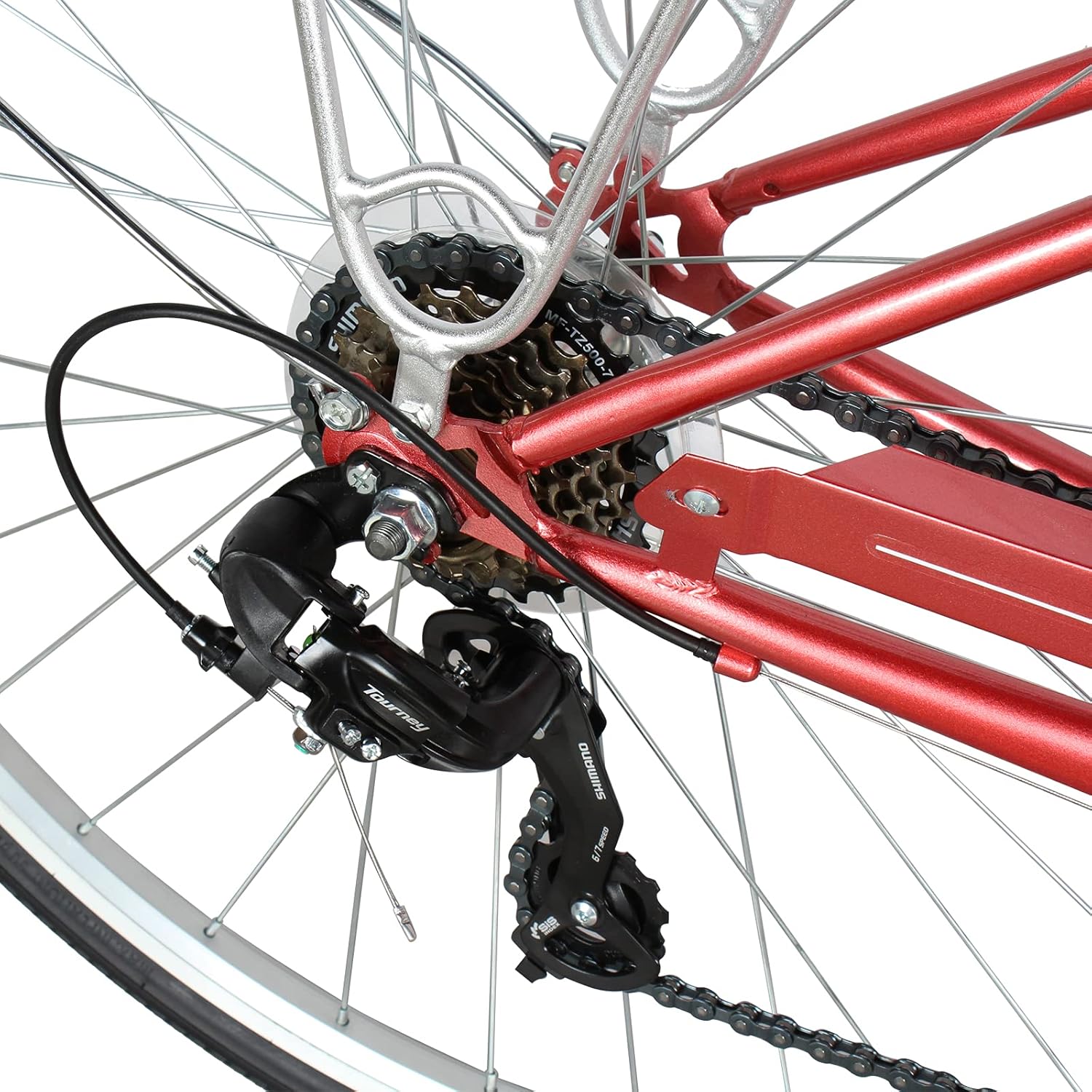 MICARGI Bicicleta híbrida de 2426 pulgadas para adultos, bicicleta híbrida de ciudad de 17 velocidades, marco de acero, bicicleta de viaje para