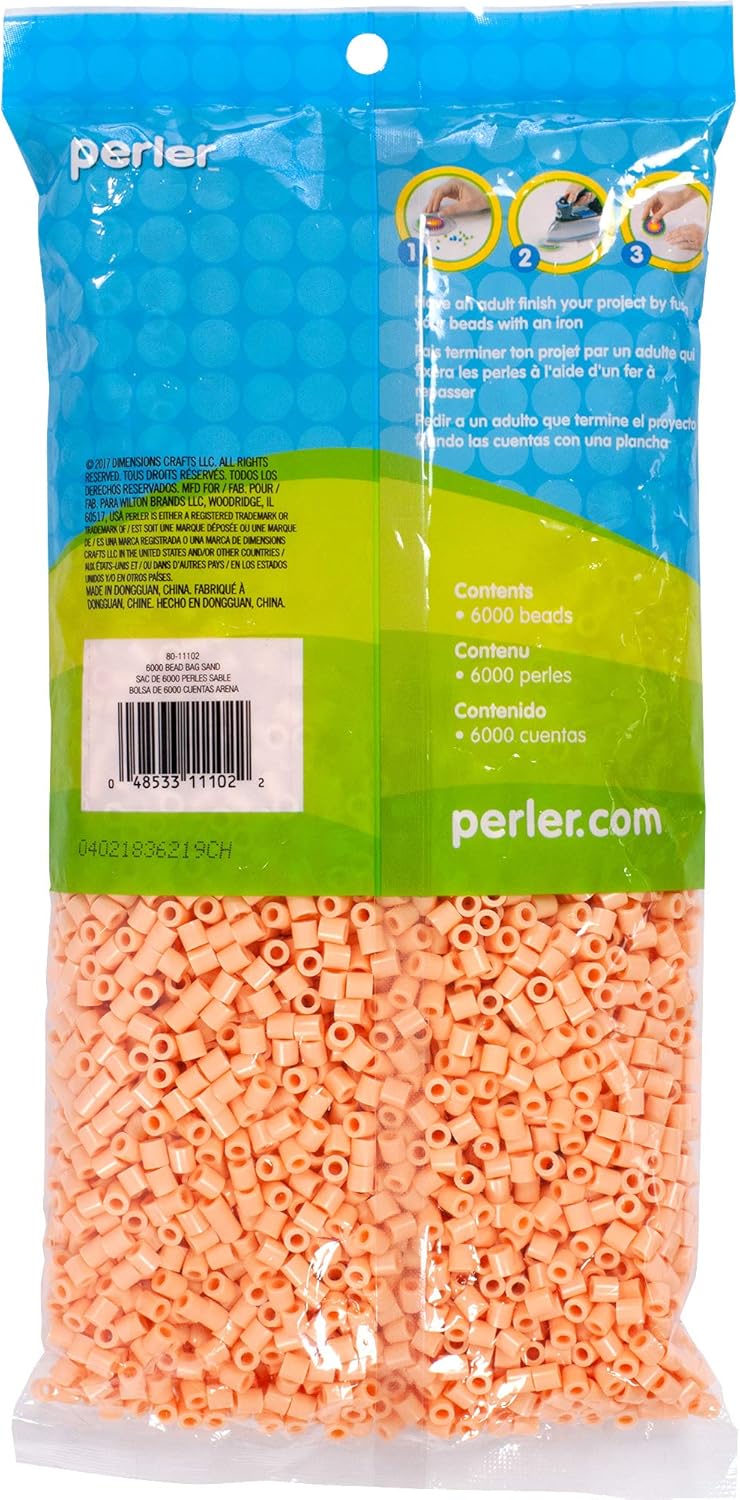 Perler Cuentas fusibles para manualidades, rosa arena, pequeñas, 6000 unidades