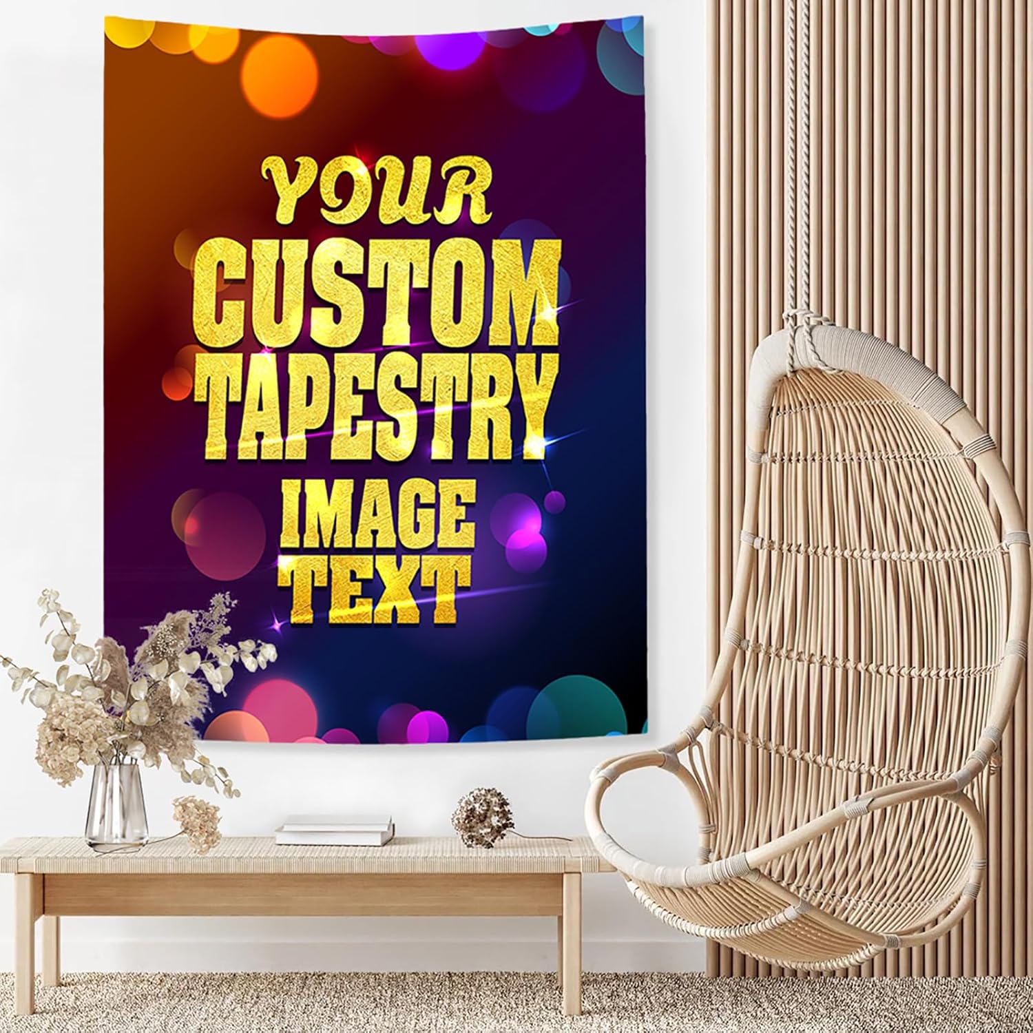 SCMYK Tapiz personalizado para cargar imágenes para colgar en la pared, tapiz personalizado para regalos de vacaciones, tapiz personalizado con foto