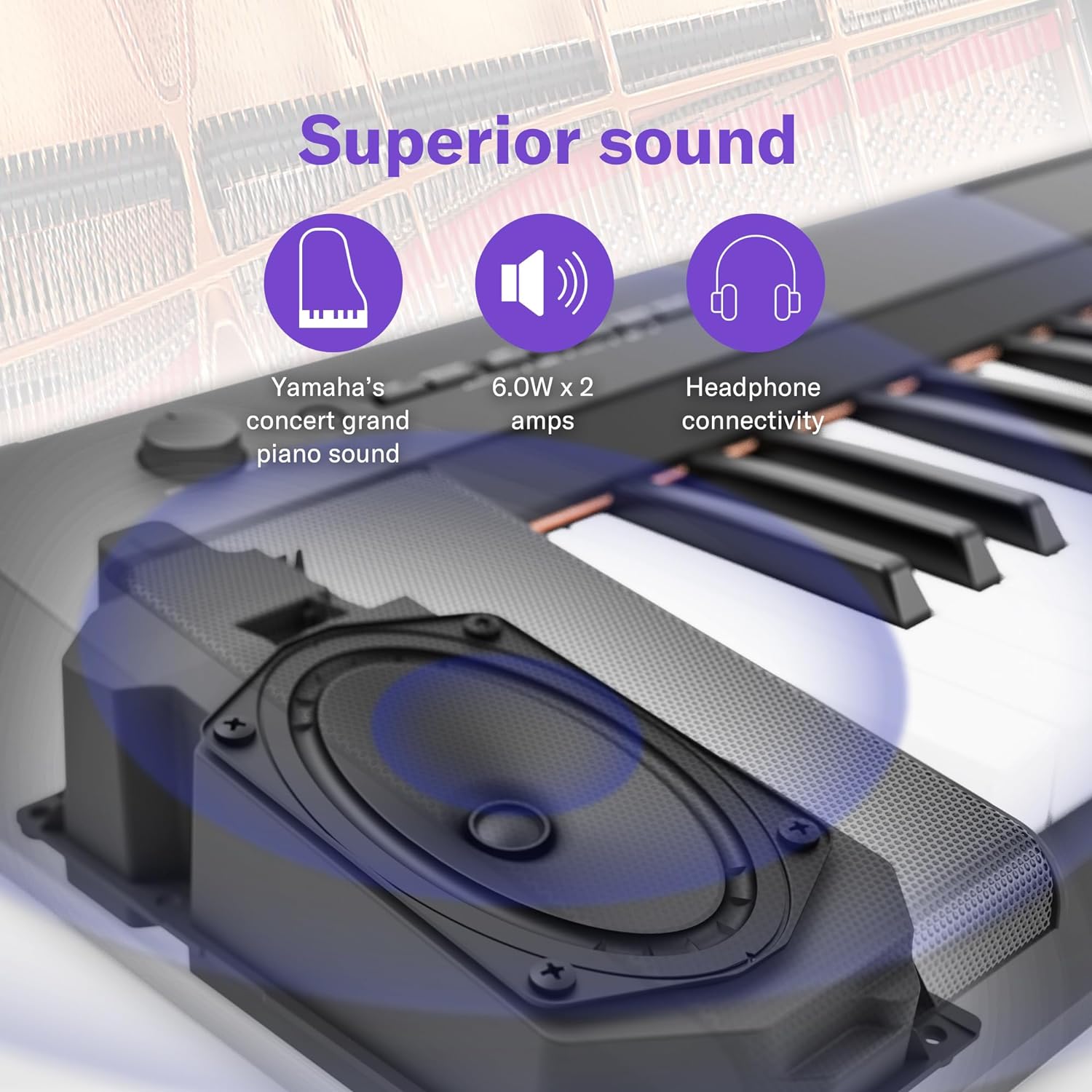 Yamaha Piano digital ultraportátil Piaggero de 61 teclas, negro (NP15WH)