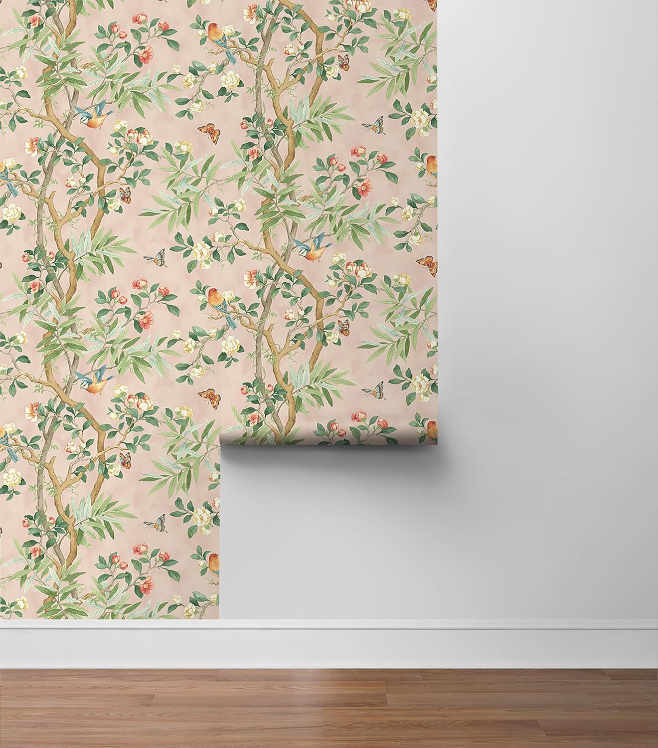 Papel tapiz para despegar y pegar, papel tapiz floral para dormitorio, tocador, cocina, autoadhesivo, vinilo, cobertura de 30.75 pies cuadrados