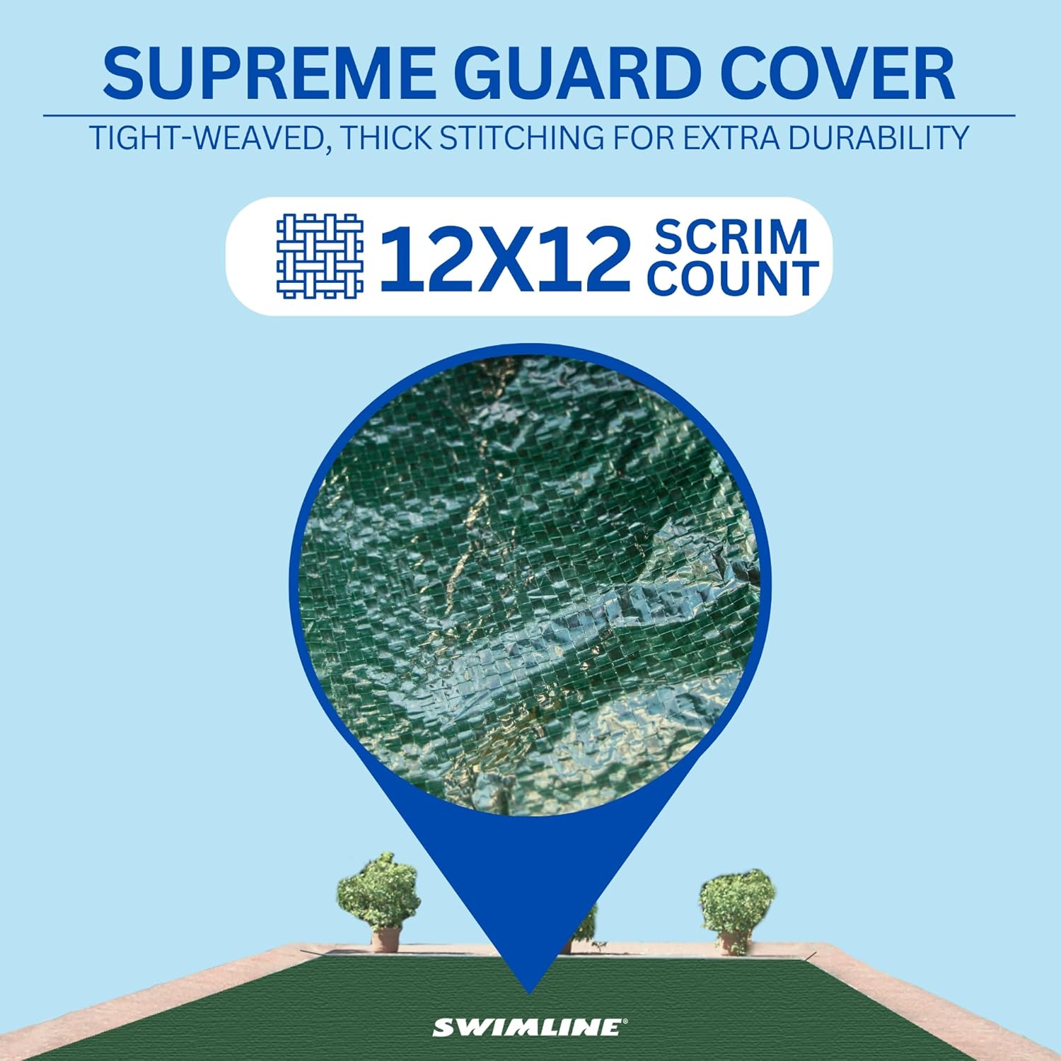 Swimline Hydrotools Supreme Guard – Cubierta de invierno de 23x41pies, de color verdenegro y con fundas para tubos de agua, para piscinas enterradas