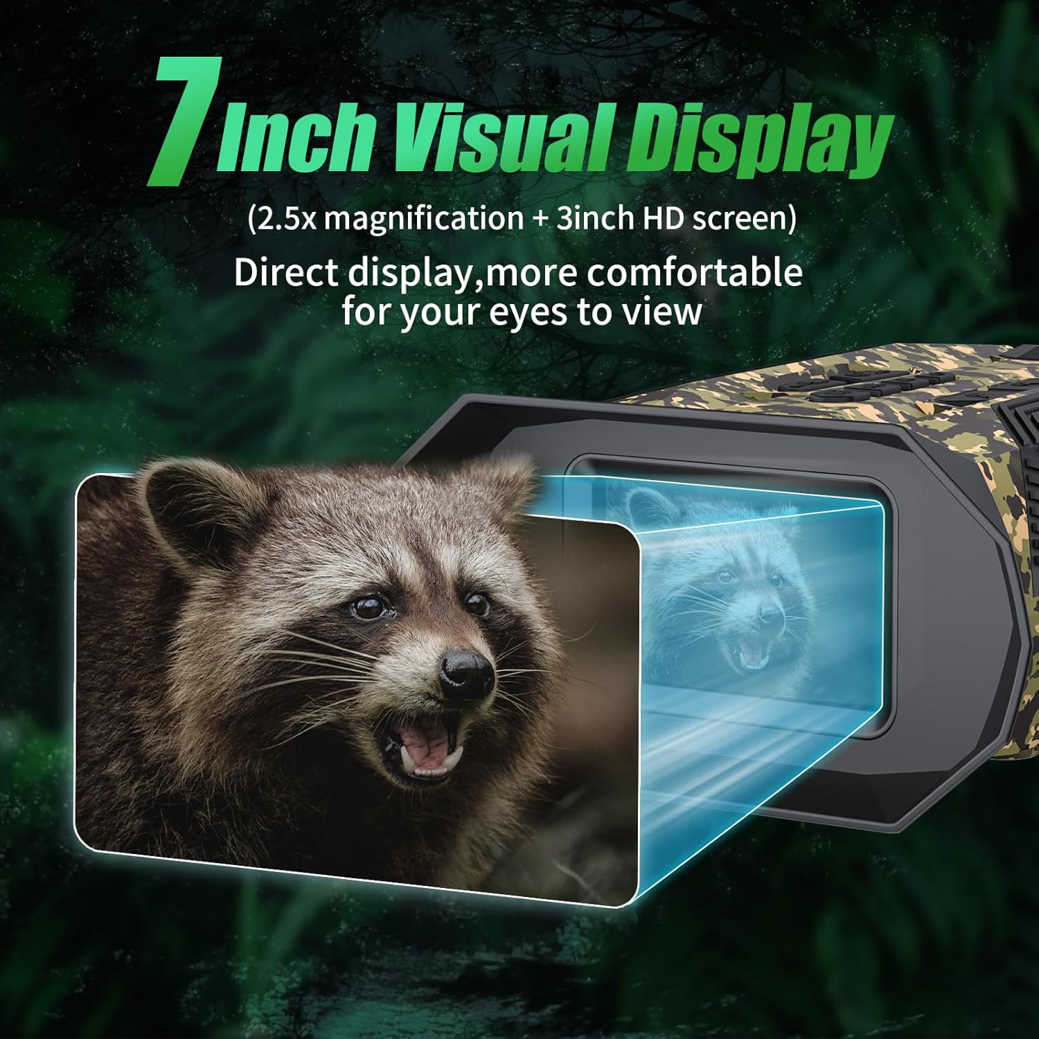 Gafas de visión nocturna de enfoque automático, prismáticos infrarrojos 4K con rango de 1968 pies, zoom automático 20X, pantalla HD de 3 pulgadas,