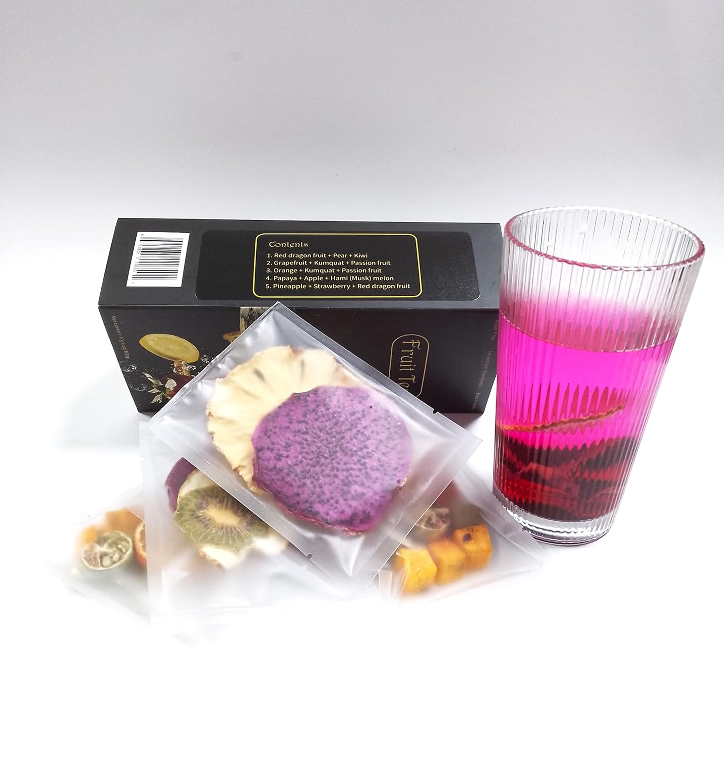 Té de frutas liofilizadas  Infusiones de agua Fruta liofilizada  Té de frutas surtidos  Paquetes de té de maracuyá  Bolsas de cerveza fría con sabor