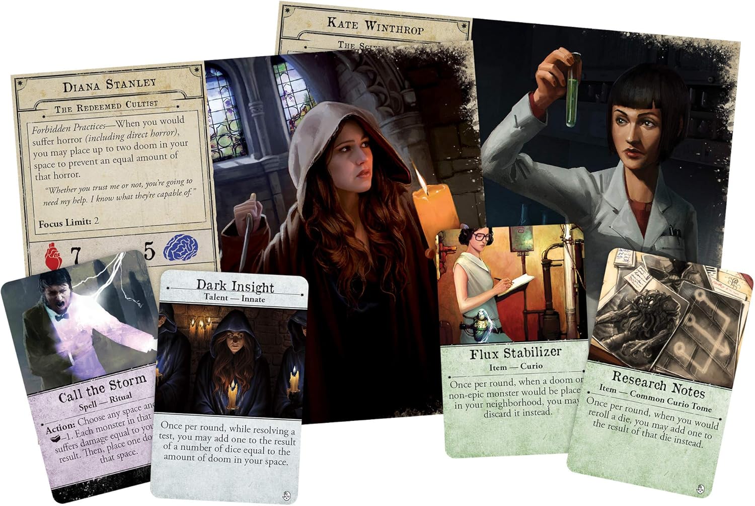 Arkham Horror The Dead of Night – Expansión del juego de mesa – Nuevos escenarios, investigadores y horrores. Juego de misterio cooperativo, a