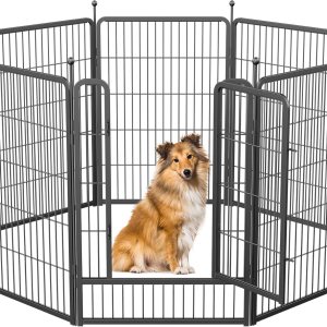 Musen Corralito para perros para interiores y exteriores, 8 paneles de 40 pulgadas de altura, corral de ejercicio con puertas para perros grandes, Musen Corralito para perros para interiores y exteriores, 8 paneles de 40 pulgadas de altura, corral de ejercicio con puertas para perros grandes,