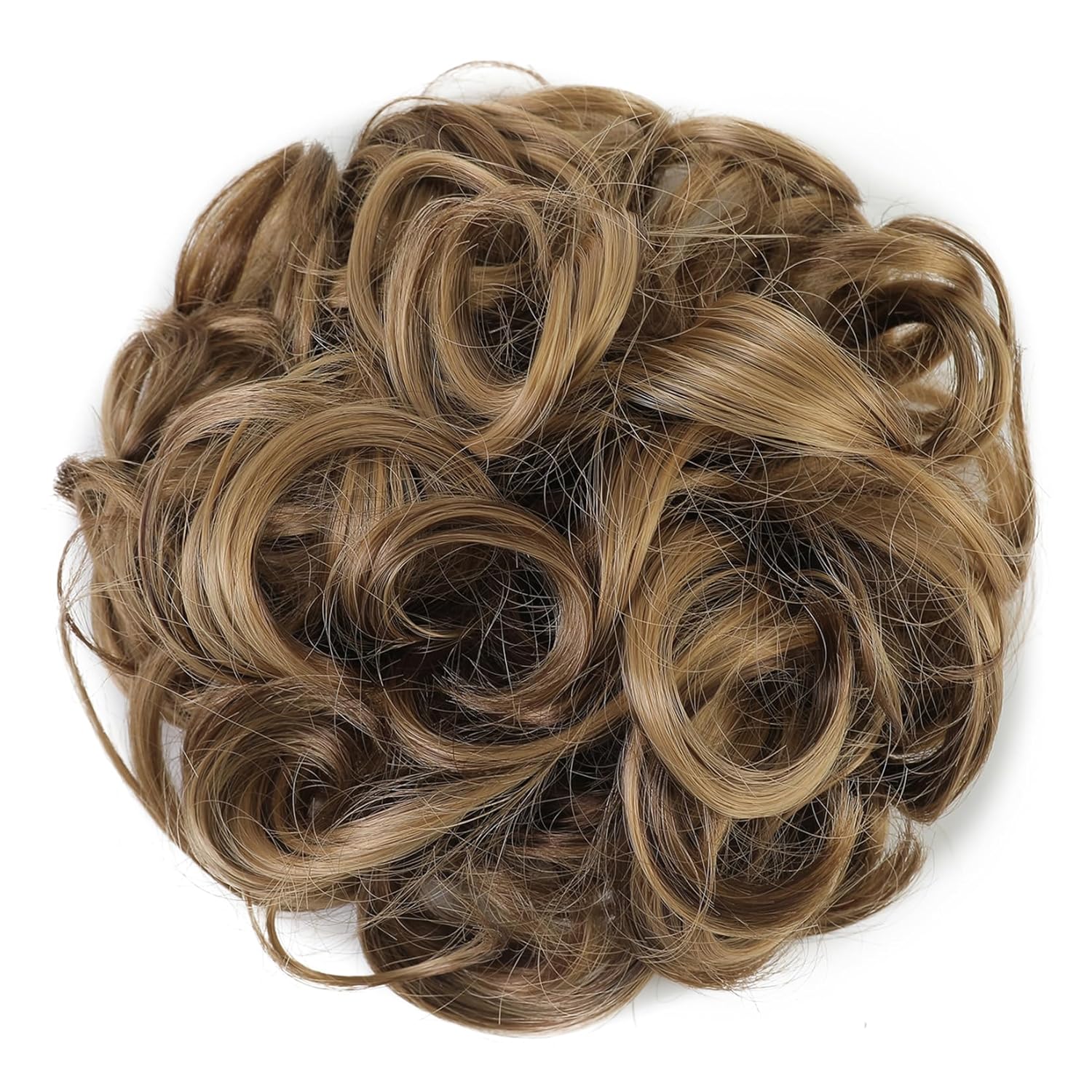 Extensiones de cabello sintético rizado y grande, 2.82 onzas, extensiones de cabello sintético con forma de dona, para mujeres y niñas (reflejos