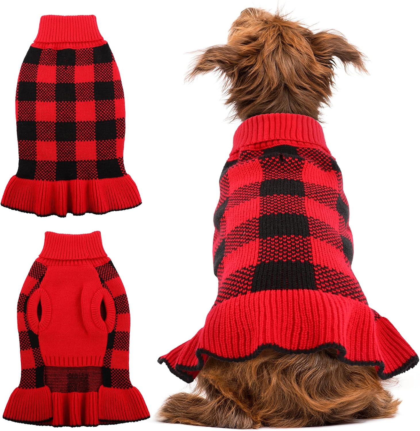 QBLEEV Suéteres para perros pequeños, suéter para perro, suéter para cachorros, suéteres de Navidad para perro, suéteres cálidos de invierno de