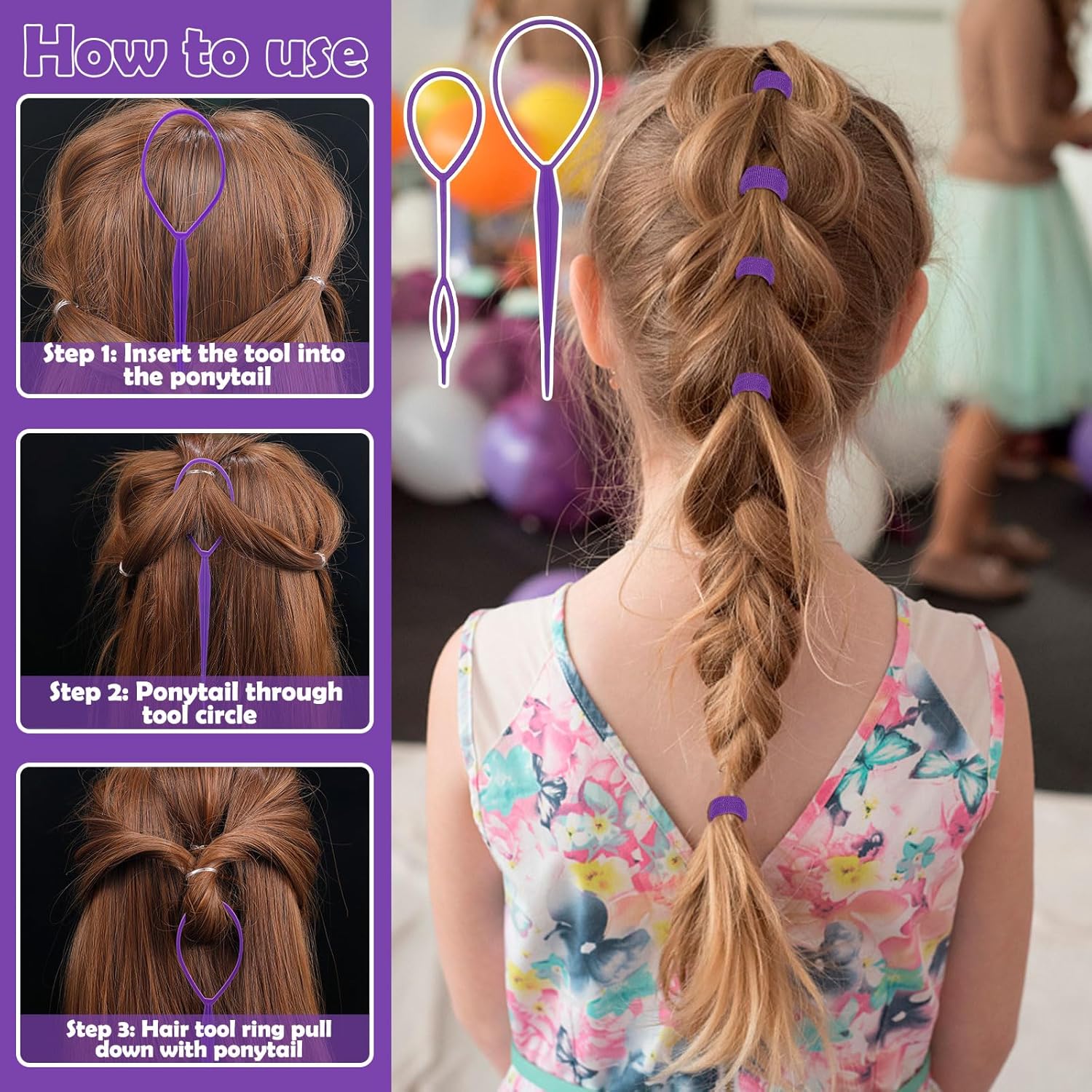 Lazos de algodón para el pelo de 32 colores, 320 piezas de lazos para el pelo de bebé con 15 herramientas de peinado de cabello, caja organizadora