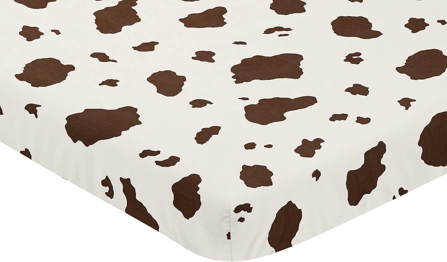 Sweet Jojo Designs Sábana bajera para cuna portátil con estampado de vaca marrón para la colección Western Wild West  para mini cuna o paquete y