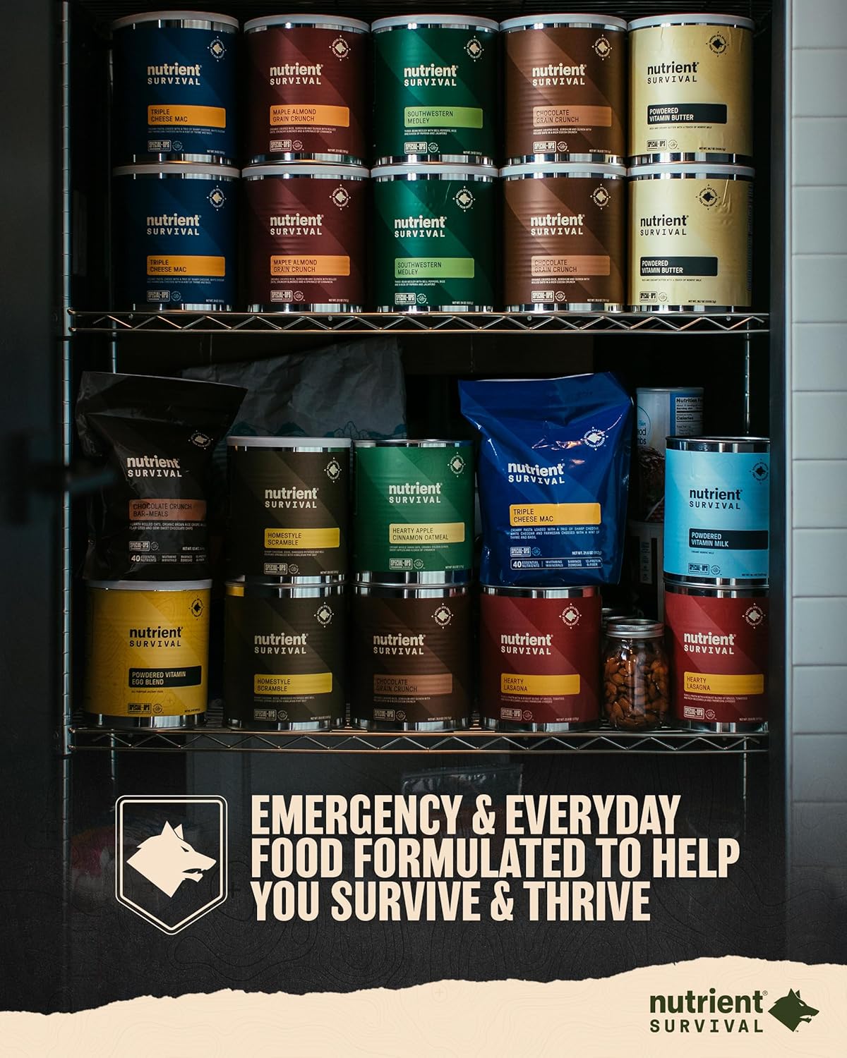 Nutrient Survival MRE Charlie Grab and Go Power Pack (8 porciones empaquetadas individualmente) comidas listas para comer, suministros de