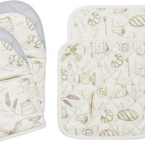 Guantes de horno y agarraderas, guantes de horno y soportes para ollas con forro suave 100% algodón, resistentes al calor para 230 grados, guantes Guantes de horno y agarraderas, guantes de horno y soportes para ollas con forro suave 100% algodón, resistentes al calor para 230 grados, guantes