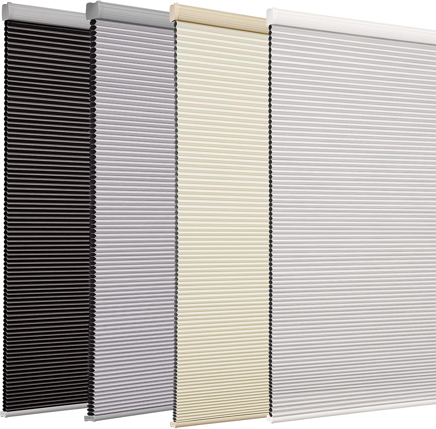 Changshade Persianas celulares opacas con el diámetro de panales de 1 pulgada para oficina, sala de estar, dormitorio, aislamiento térmico, negro