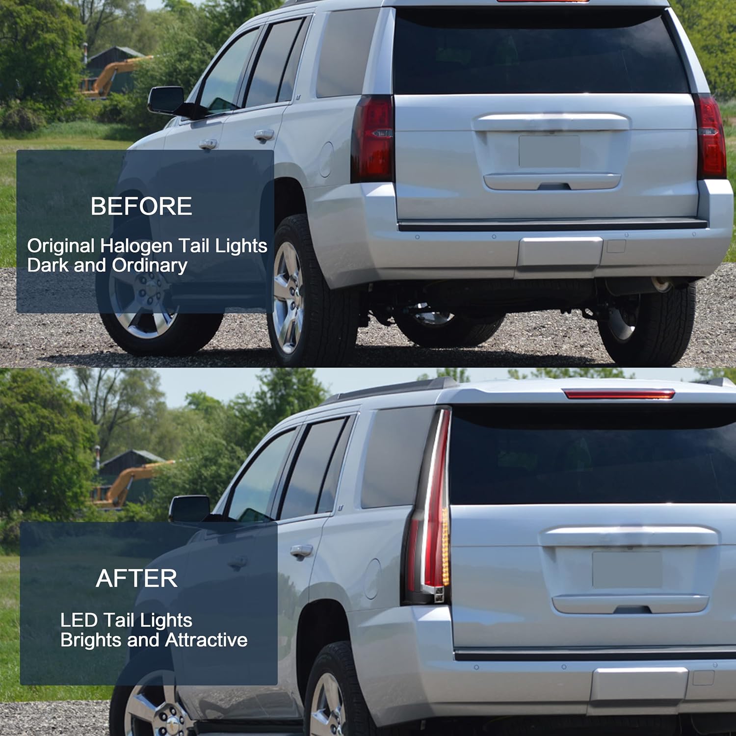 VLAND Luces traseras LED compatibles con Chevy Tahoe SuburbanGMC Yukon 2007-2014, conjunto de lámparas traseras LED completas con señal de giro, 5
