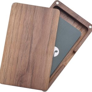 Tarjetero de madera para tarjetas de visita Tarjetero de bolsillo con cierre magnético, estuche cuadrado de madera de nogal negro para tarjetas de Tarjetero de madera para tarjetas de visita Tarjetero de bolsillo con cierre magnético, estuche cuadrado de madera de nogal negro para tarjetas de
