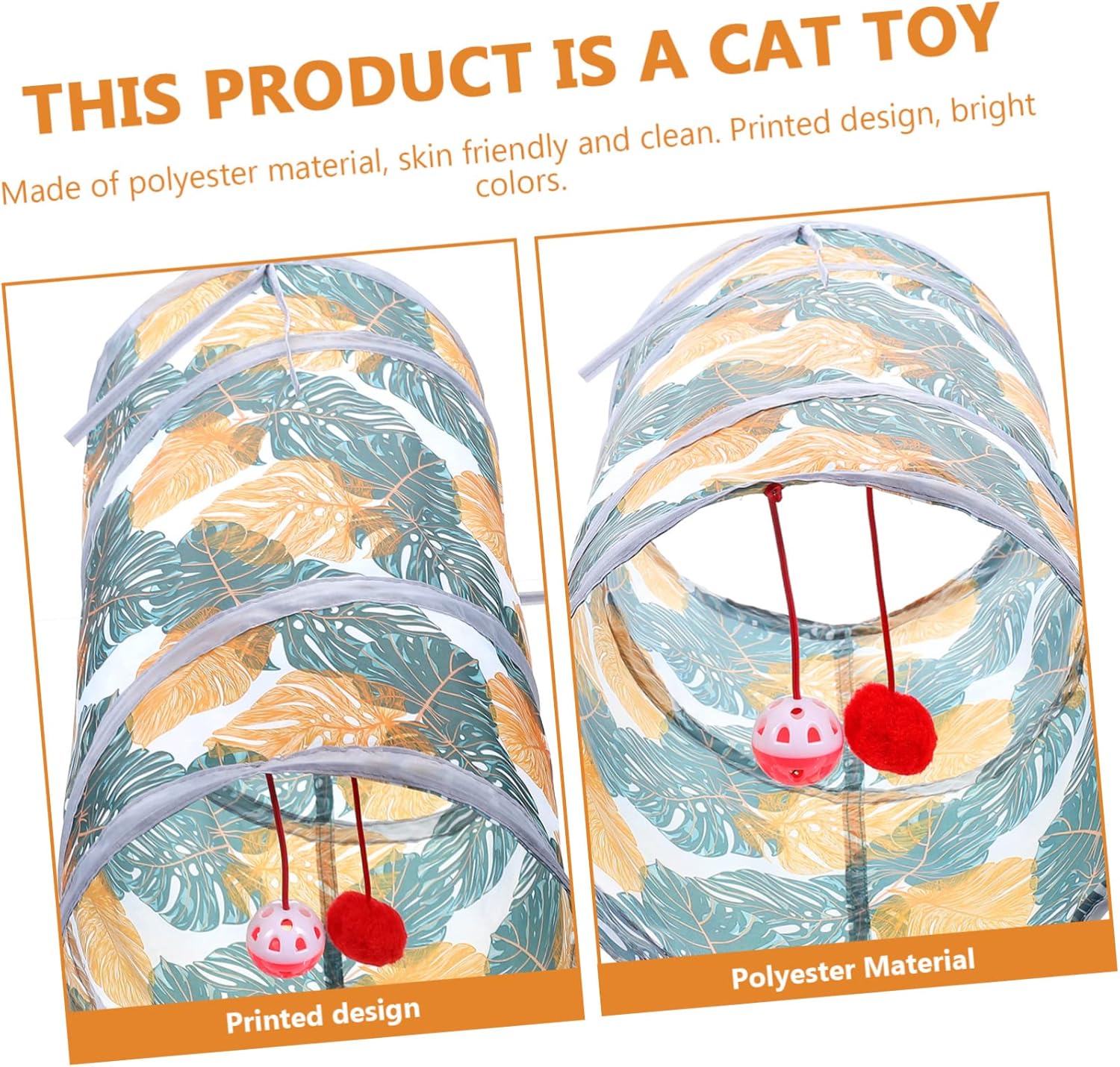 POPETPOP 3 piezas de túnel de mascotas plegable para gatos, juguetes interactivos para gatos, túnel de cama, accesorios de conejo para conejos,