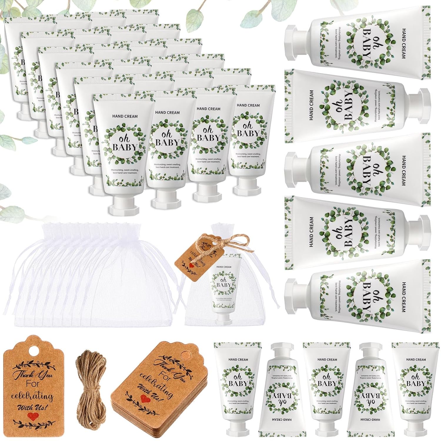 48 juegos de crema de manos para baby shower, crema de manos de boda, regalos de baby shower, regalos de fiesta para invitados, regalos de despedida
