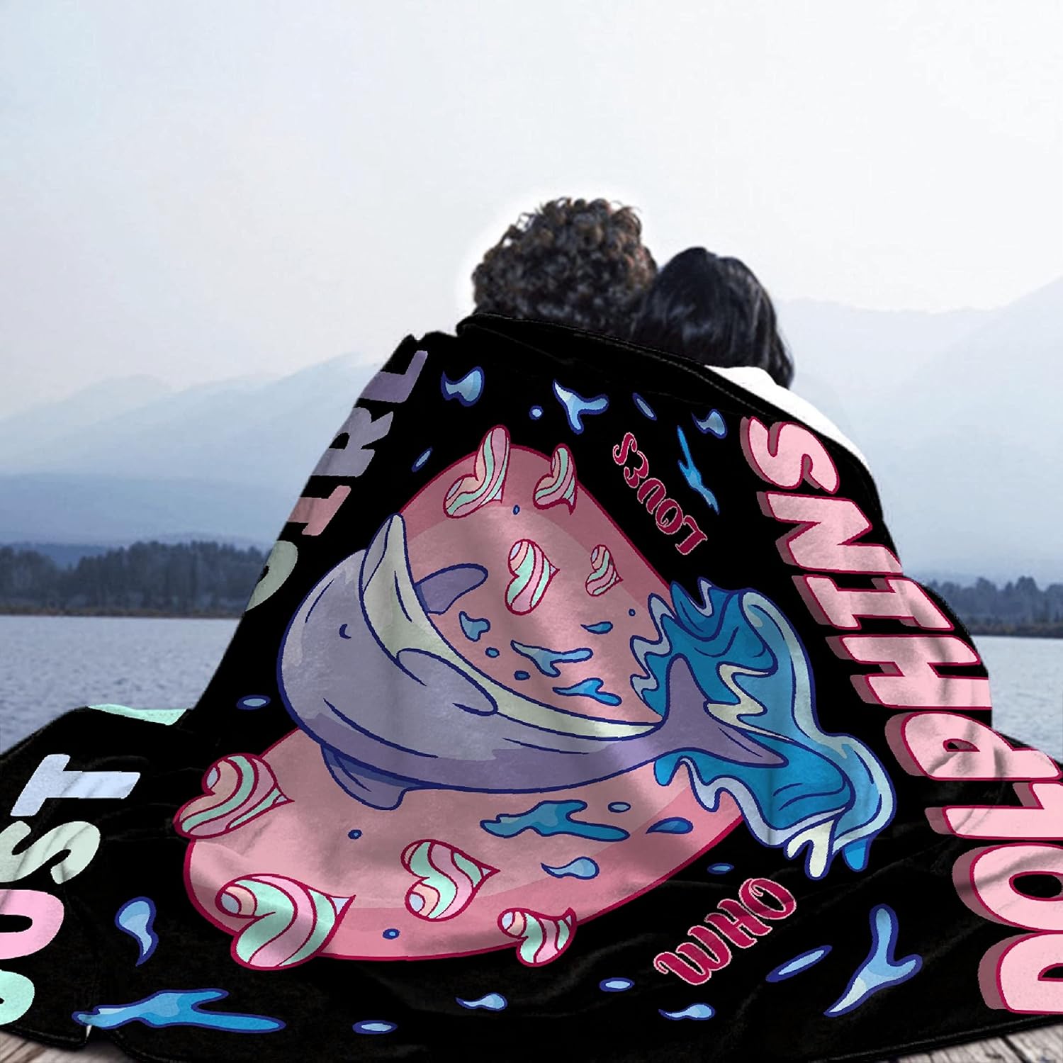 Manta de delfín, regalo para niñas y mujeres, manta con texto en inglés “Just A Girl Who Loves Dolphins”, súper suave y acogedora manta cálida para