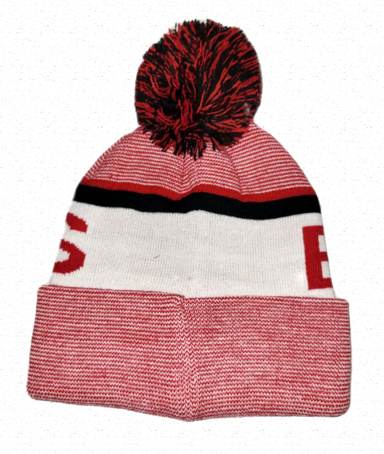 Ultra Game NBA Chicago Bulls – Gorro de punto con pompón, RojoBlancoNegro