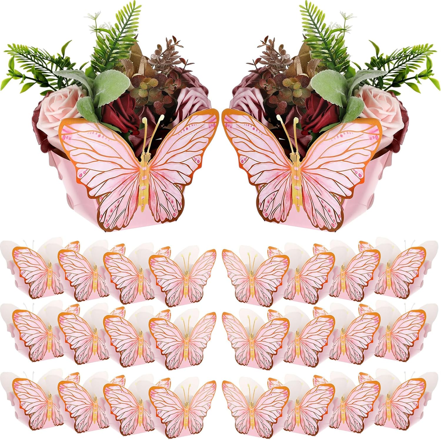 Tenceur 24 centros de mesa de mariposa para baby shower, despedidas de soltera, decoración de mesa de mariposa para bodas, cumpleaños, decoración de