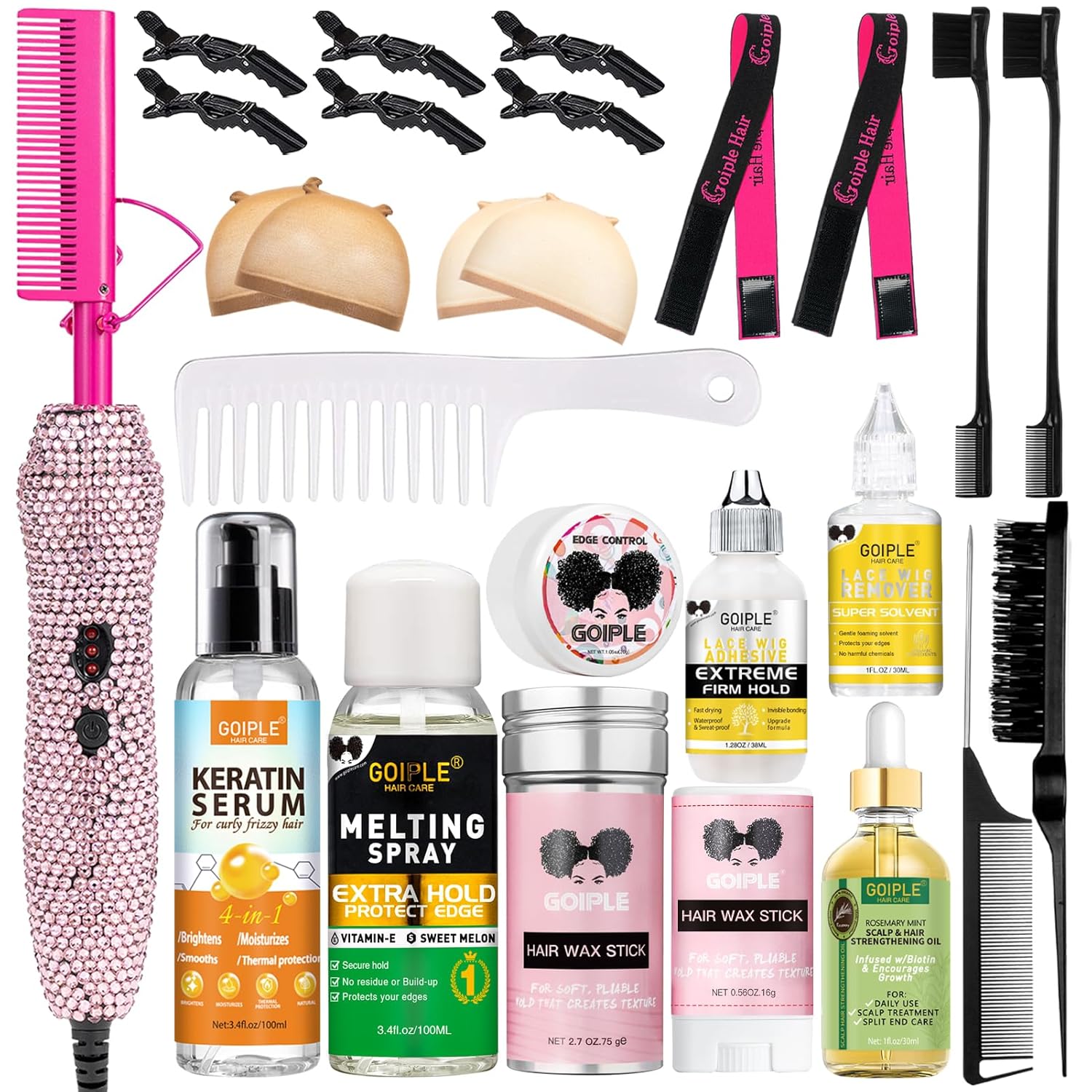 Plancha eléctrica de pelo con peine caliente, peine alisador eléctrico de lujo para pelucas de cabello negro natural, peine eléctrico para pelucas