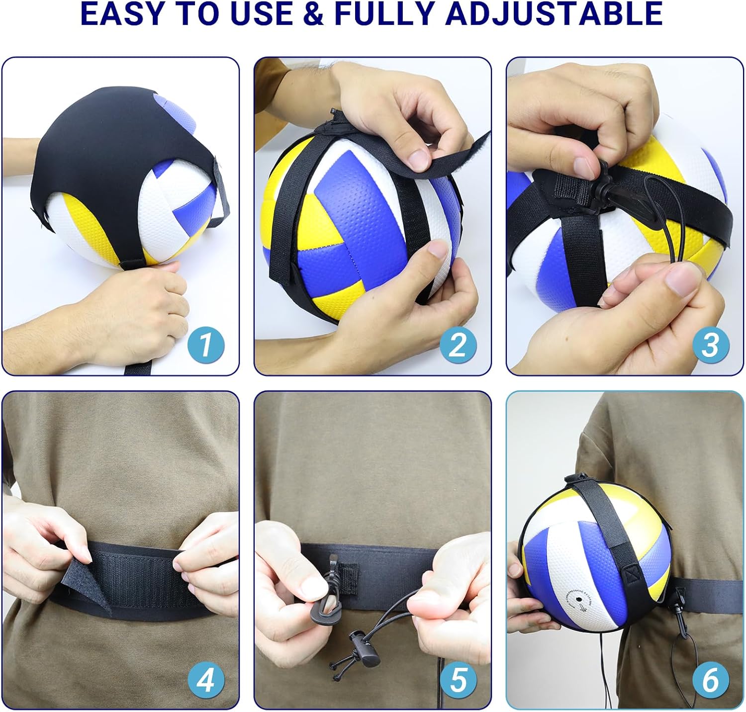 Ayudas de entrenamiento de voleibol, espiga elástica de práctica de autoentrenamiento, juego y pase, entrenador elástico de voleibol de fútbol,