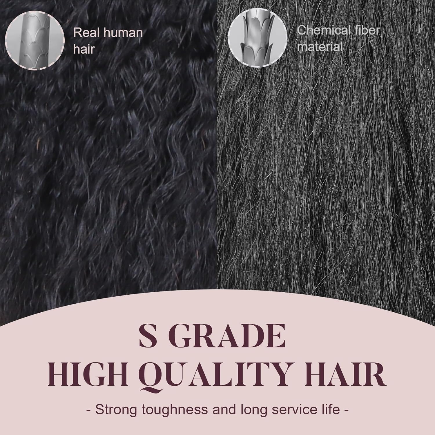Docrit Peluca de cabello humano lacio 4C para mujer, precortada, precortada, 5 x 5, sin pegamento, con bordes rizados naturales, densidad del 150 %,