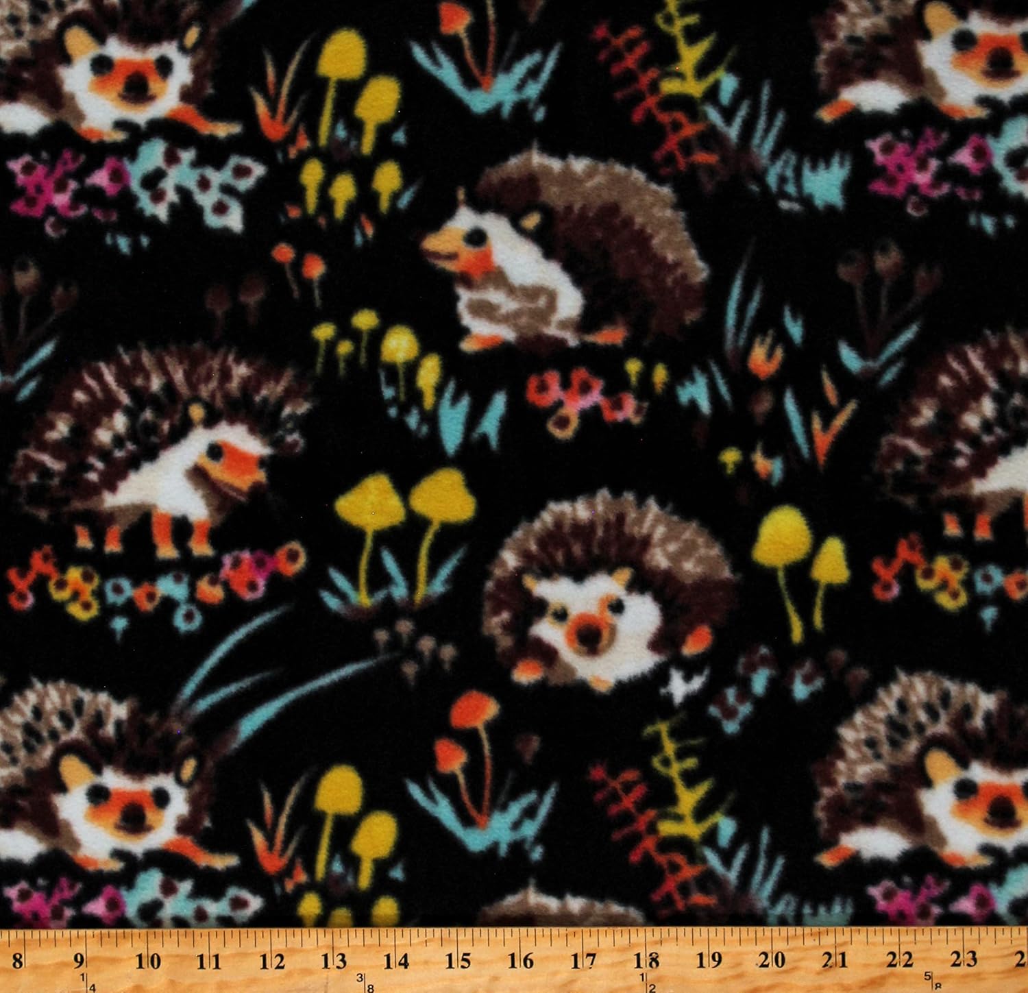 The Yard (A231.07) – Tela polar con estampado de animales del bosque, erizos de vellón, naturaleza, (A231.07)
