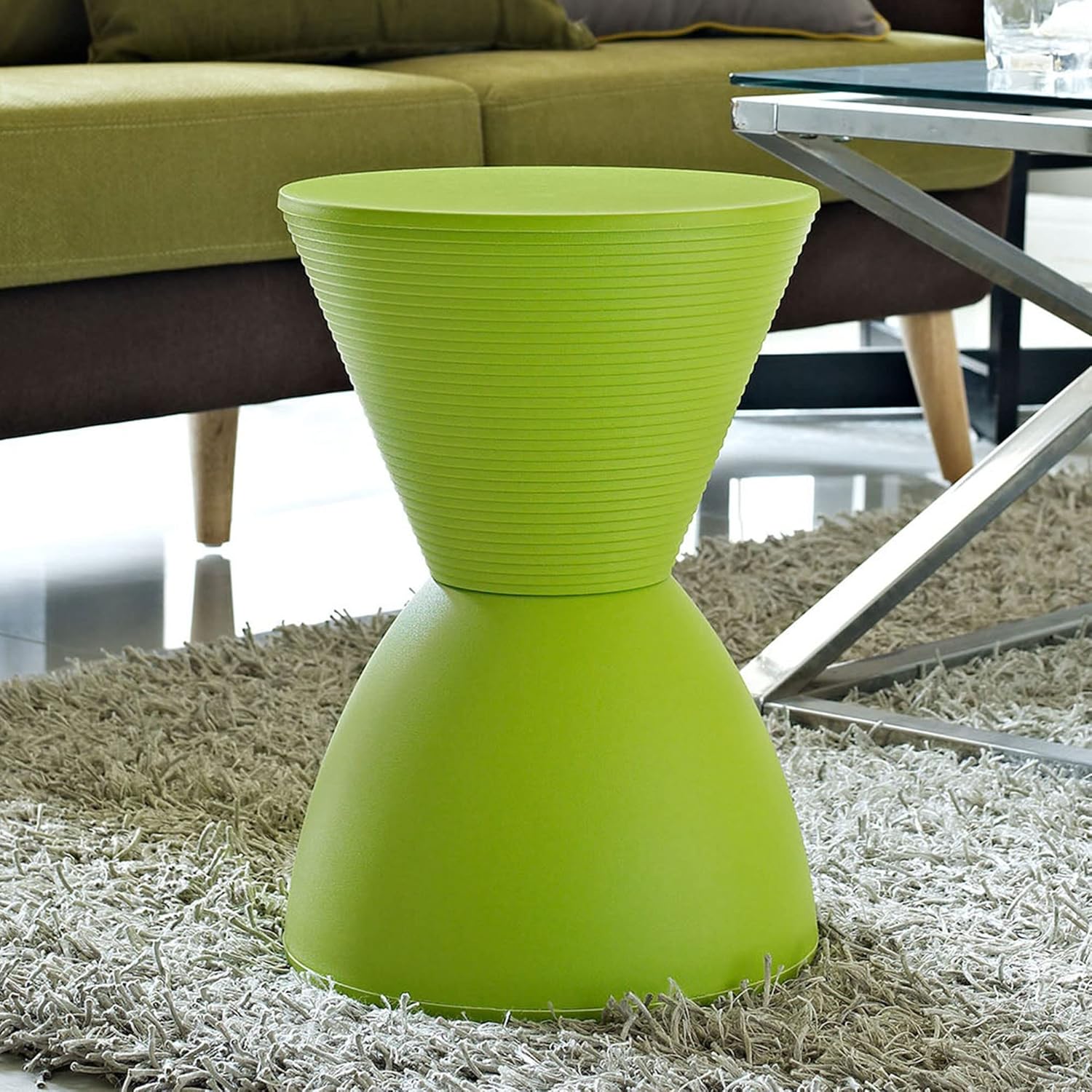 Modway Haste – Taburete moderno y contemporáneo con forma de reloj de arena, color verde