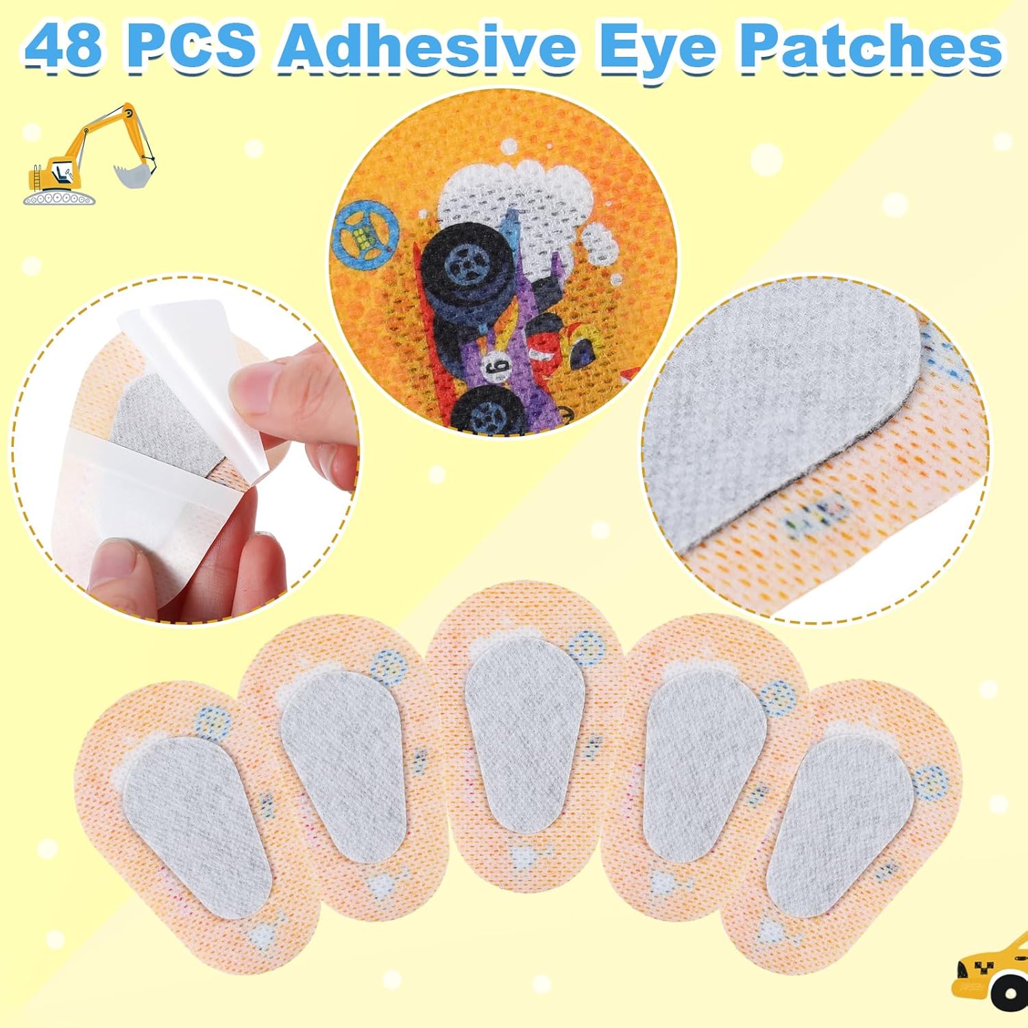Panitay Parches adhesivos para los ojos para niños, 16 estilos de bloqueo de luz, bonitos diseños, vendajes adhesivos de algodón para niños y niñas