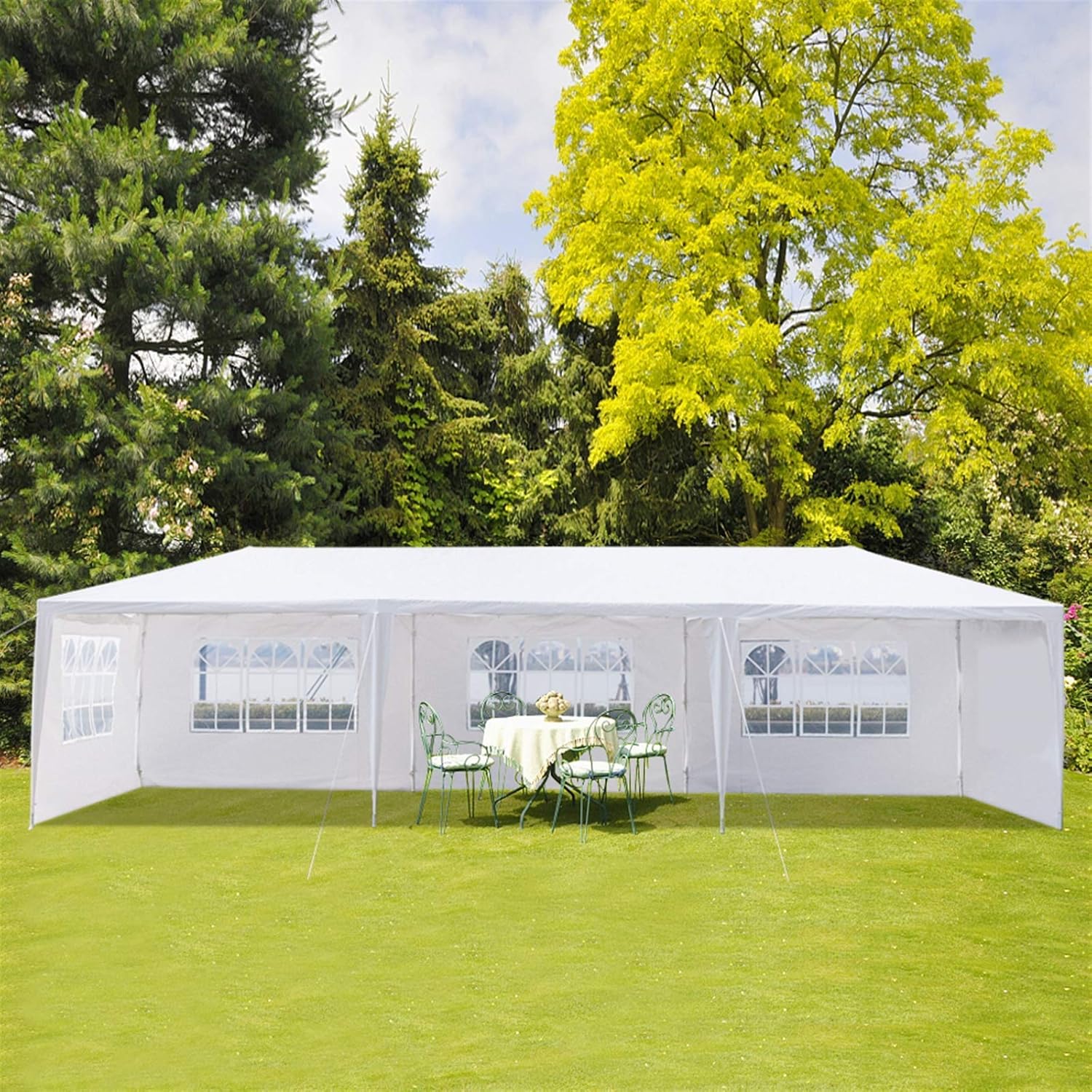 Homgrace Tienda de campaña con dosel de 10 x 30 pies, carpa para fiesta de boda al aire libre, kiosco, resistente, 5 paredes extraíbles (10 x 30