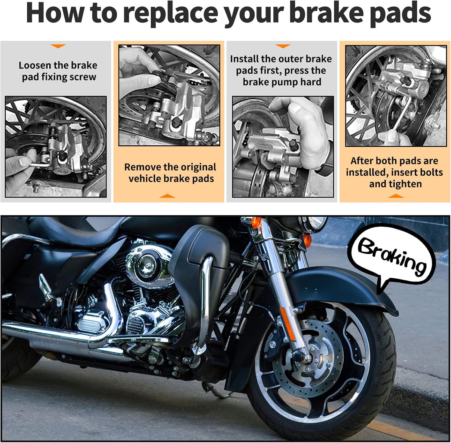 AHL Juego de pastillas de freno semimetálicas para Honda VT1100 C Shadow 1985-1986