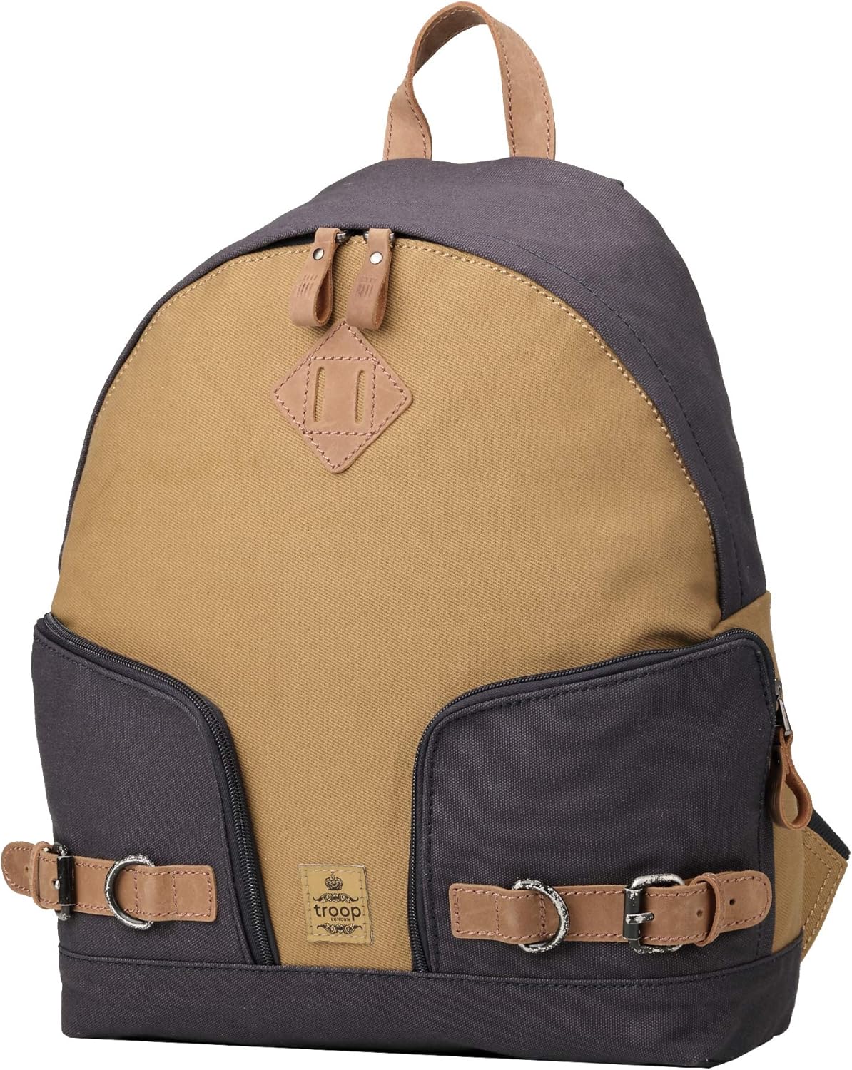 Heritage TRP0433 – Mochila de cuero de lona, elegante e informal, apta para tabletas, TRP0433 (marrón marino), Camel Azul Marino, Classic