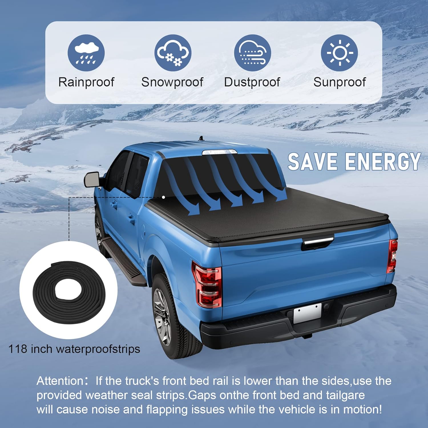 CARMOCAR Cubierta enrollable suave para caja de camioneta 2016 2017 2018 2019 2020 2021 2022 2023 Reemplazo para Toyota Tacoma 5 pies cama Fleetside